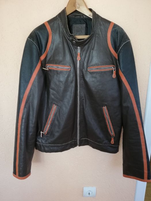 Geaca piele bărbați Biker Paki L