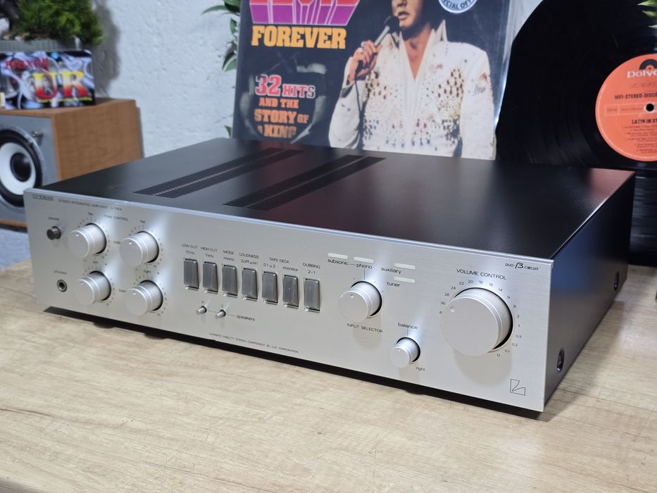 Amplificator LUXMAN L-114A, Hifi audio vintage stereo, argintie ,duo-B