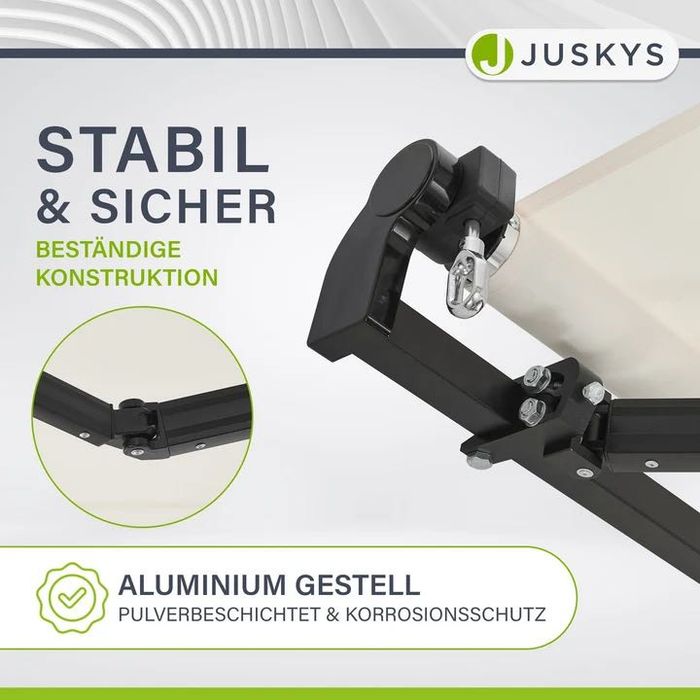 Jaluzea Retractabilă cu Braț Articulat Juskys 300x250 cm (Bej, Protecție UV40+)