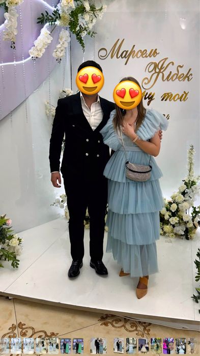 Платье вечернее в голубом цвете