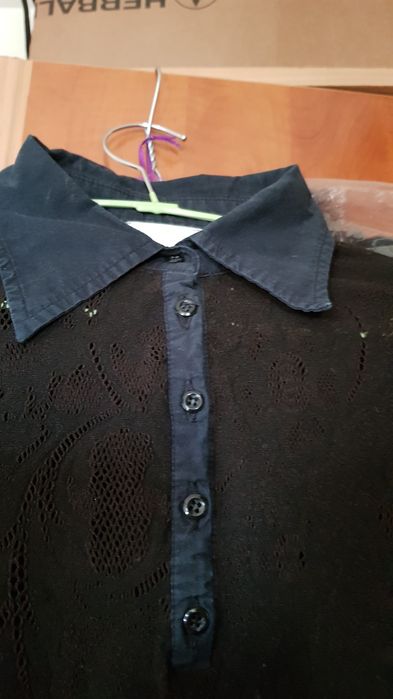 Body stil cămașă elegant si sexy maro dantela elastic