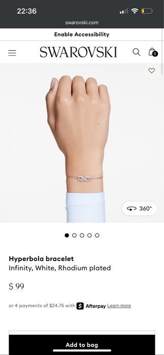 Сребърна гривна swarovski