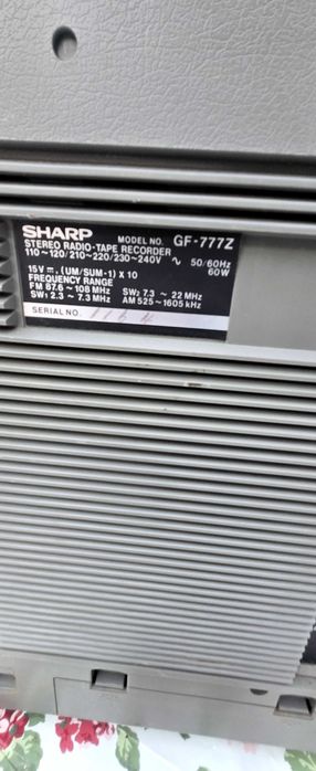 Kasetifon sharp GF777