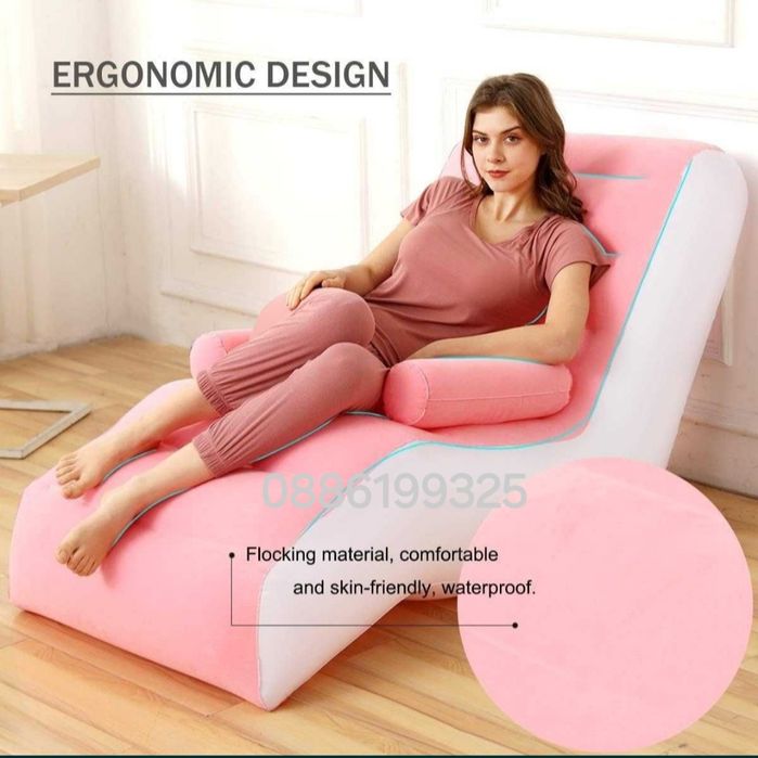 Надуваем Фотьойл Канапе S-образен шезлонг с подлакътници