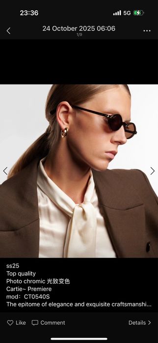 Ochelari de Soare Cartier Premiere  CT0540S Noi Full Box Verificare Colet Black