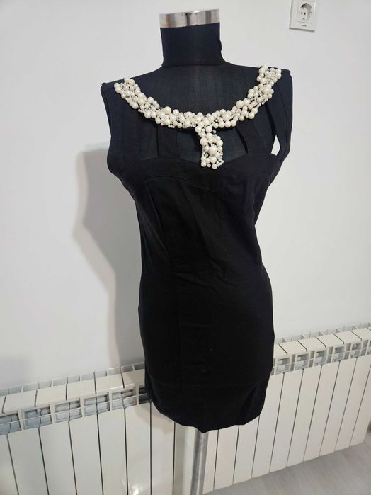 Официална къса рокля с перли