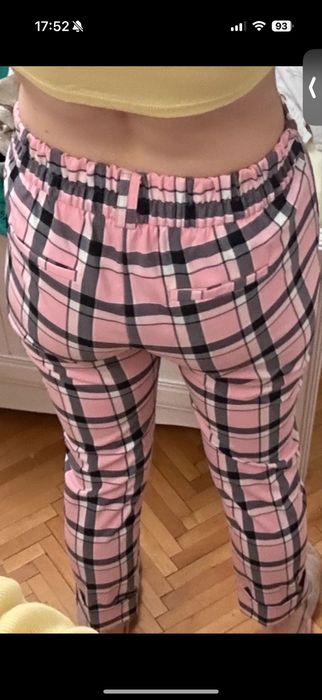 Pantaloni eleganti imprimeu carou