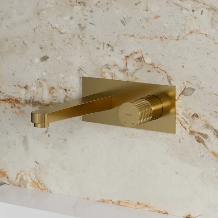 OMNIRES CONTOUR BRUSHED GOLD смесител за вграждане за мивка, злато