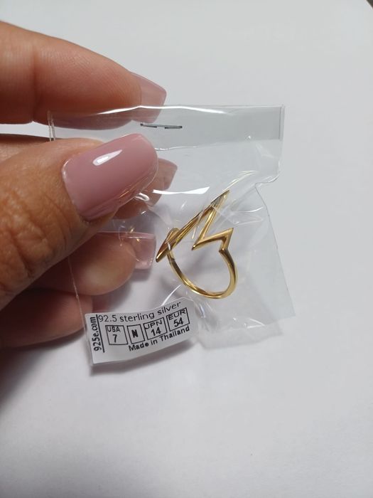 Inel din argint placat cu aur de 18k