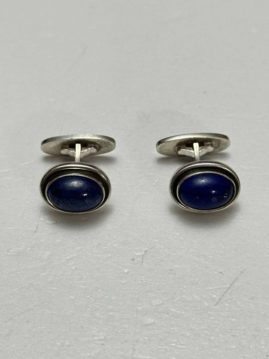 BUTONI ARGINT 925 + Lapis Lazuli - Georg Jensen - Denmark - 1915-1919!