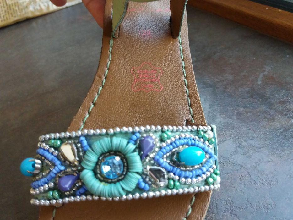 детски кожени сандали NAF NAF,летни отворени обувки за момиче ном.29