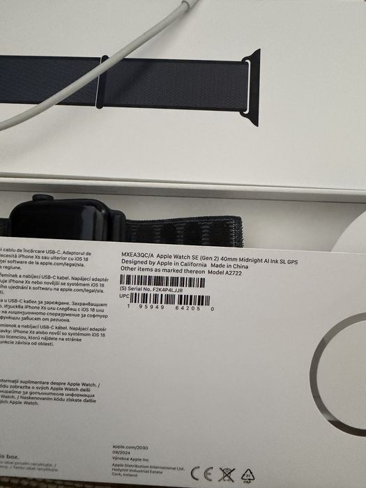 Apple watch SE 2 40mm GPS Ink loop cu garantie