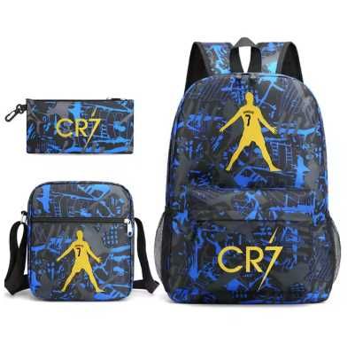 Ученическа раница Кристиано Роналдо 3 части,CR7 раница за училище