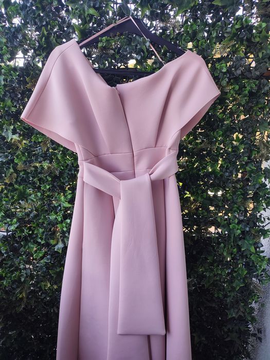 Rochie elegantă roz pudră, mărimea 36 (SARA), NOUĂ fără etichetă