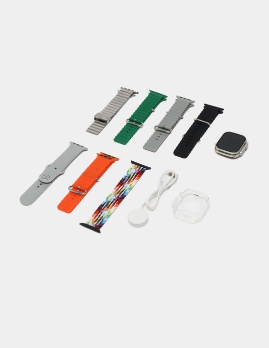 Aqilli soat smart watch X8 ULTRA simsiz zaryadlash uchun quti va 7 ta