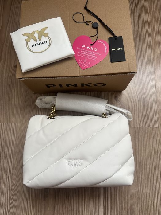 Дамска чанта PINKO Love Mini Puff в бял цвят