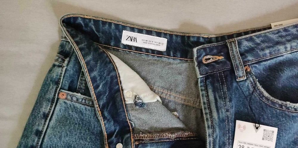 Zara Pantaloni Scurți din Blugi Damă, Mărimea 38, Noi cu Etichetă - PRET REDUS