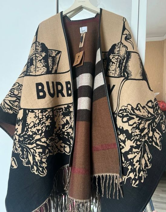 Пончо Burberry 100% кашемир