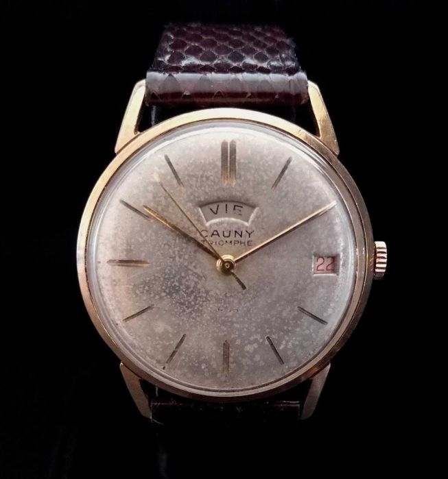 1950's Vintage Swiss Cauny Triomphe мъжки дрес часовник