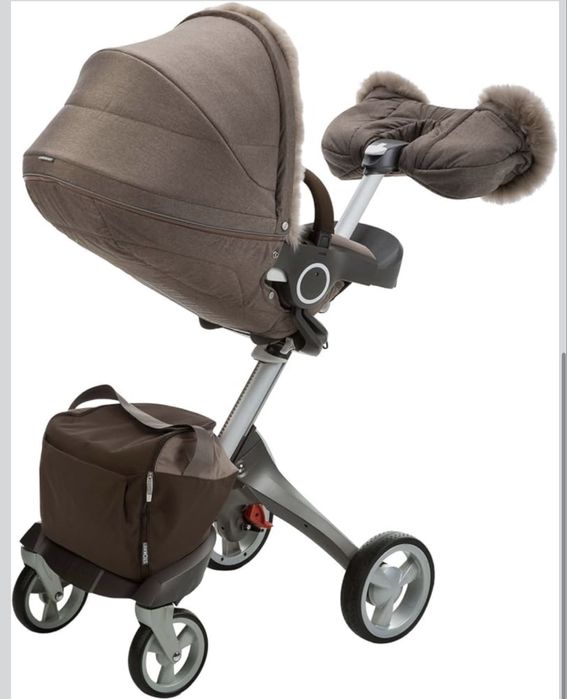 Stokke Xplory Trailz зимен сет рядък модел кафяв nougat brown кожа