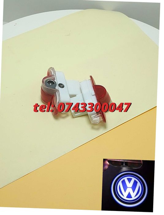 Set Proiectoare Cu Logo 3d Vw Golf 4 Touran Caddy Bora