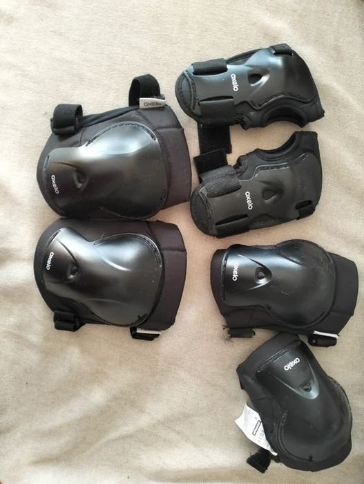 Set 3 protecții trotineta/role/skateboard Oxelo pentru copii