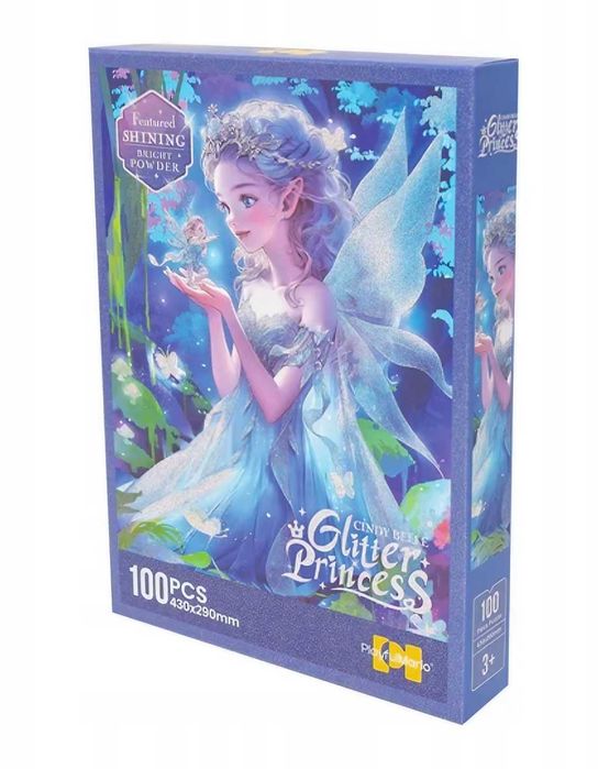 НОВО! Луксозни блестящи пъзели с брокат за момичета с Феи и принцеси