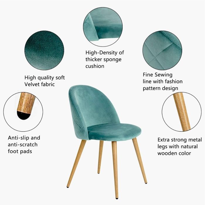 Комплект  2 стола - цвят тюркоаз