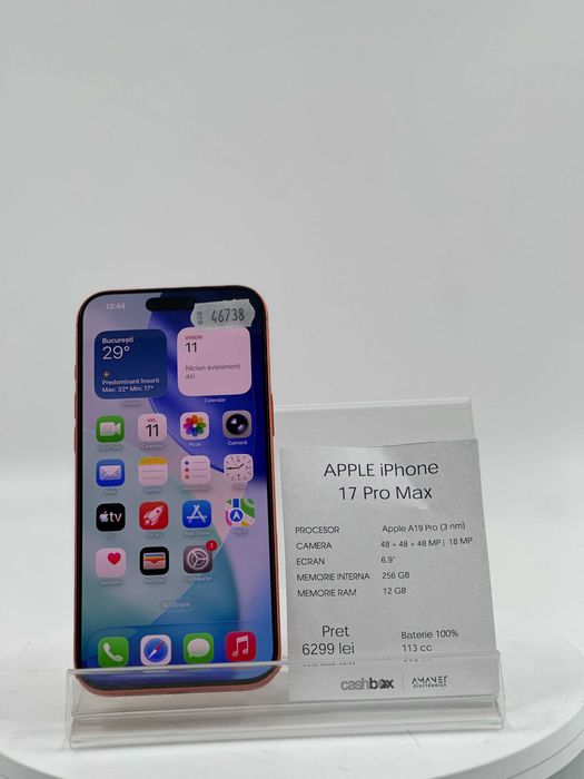 Iphone 17 Pro Max 256GB Bat 100 113CC Garantie 24 Luni CashBox