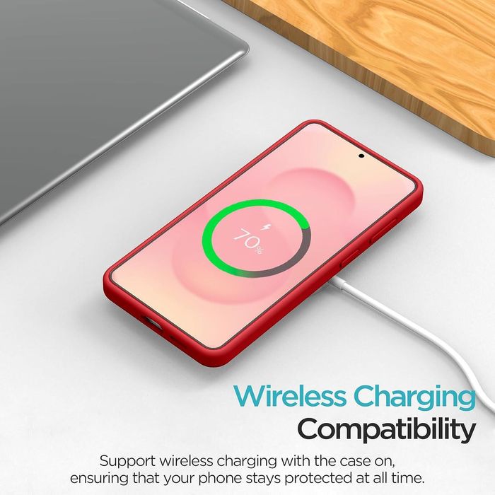 Матов силиконов кейс за samsung galaxy s26 - червен - със защита на ка