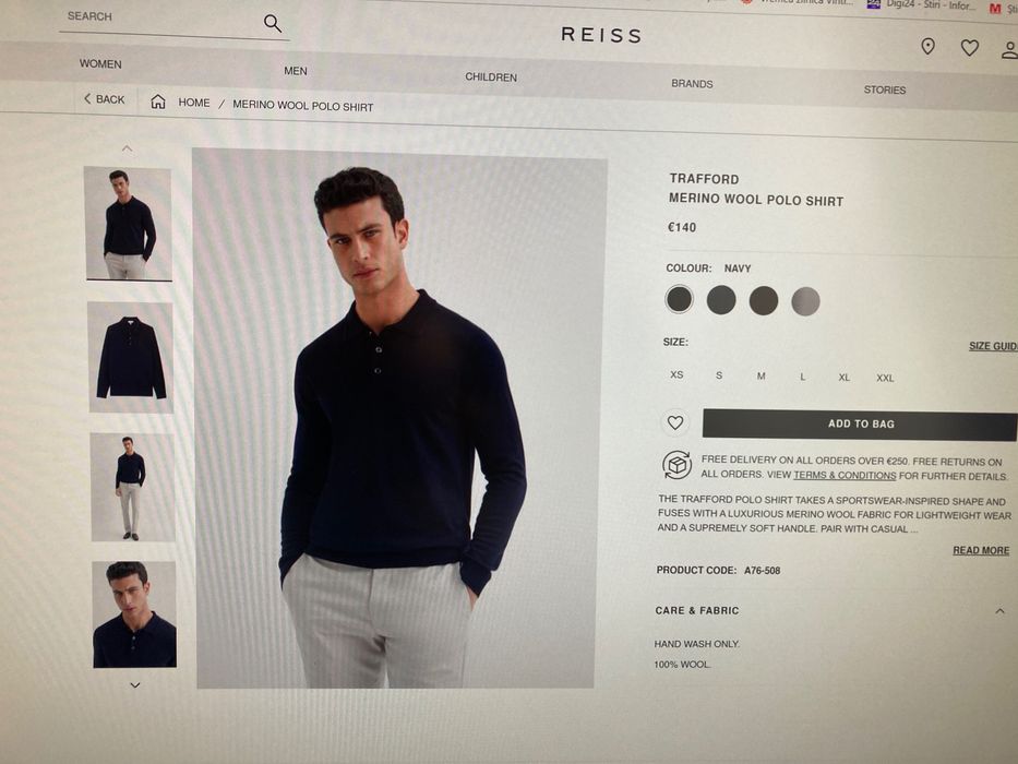 Pulover pentru bărbați - REISS, model TRAFFORD POLO
