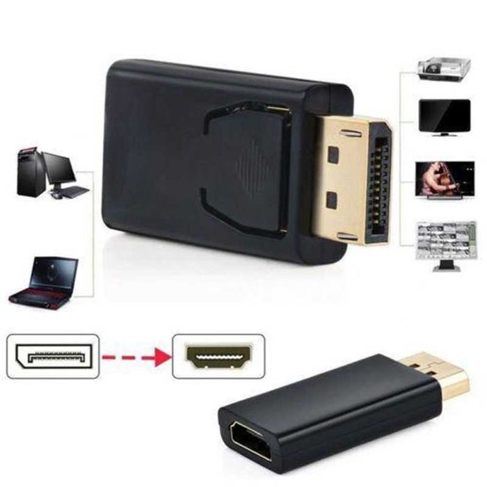 Адаптер Преходник мъжки Display Port DP към женски HDMI 4K