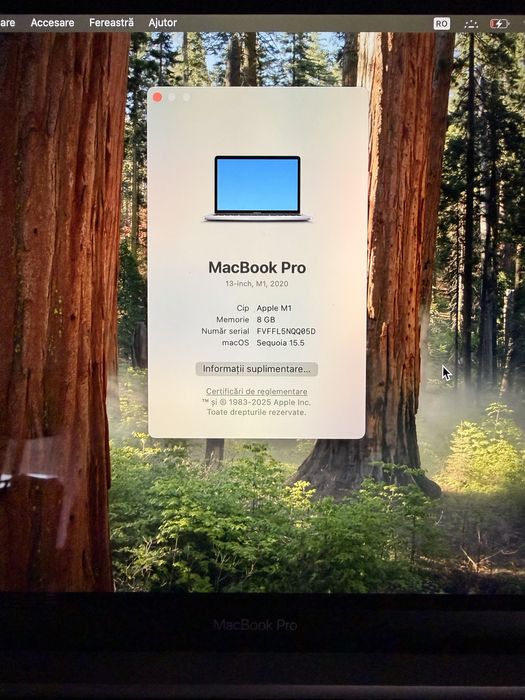 Macbook pro 13 m1 2020 / 8gb ram / 256gb ssd