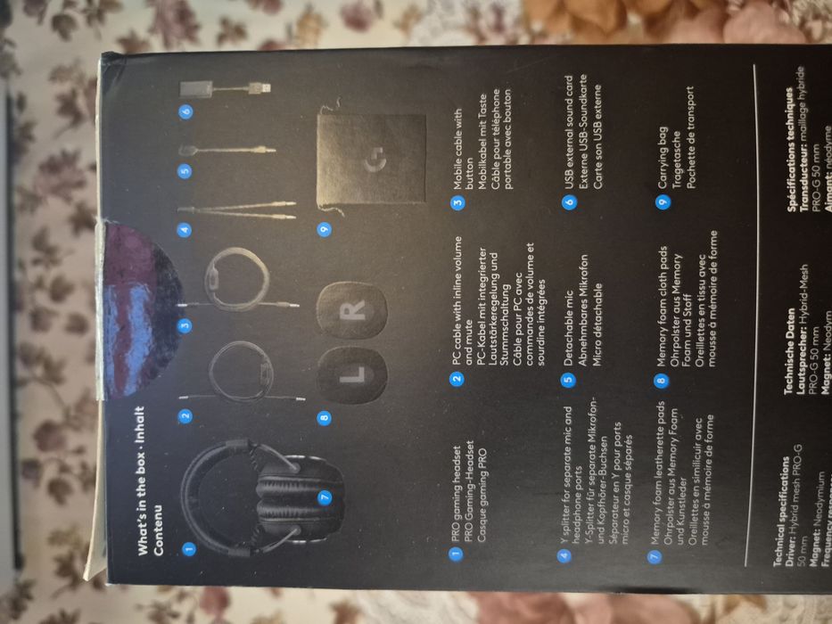 Căști Logitech Pro X Cable