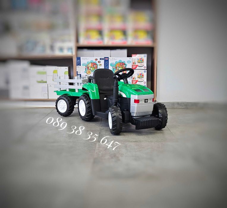 ТОП ЦЕНА!НОВО!Акумулаторен трактор с ремарке Dallas с 12V,дистанционно