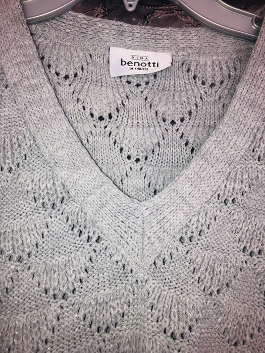 Pulover Gina Benotti gri cu sclipici