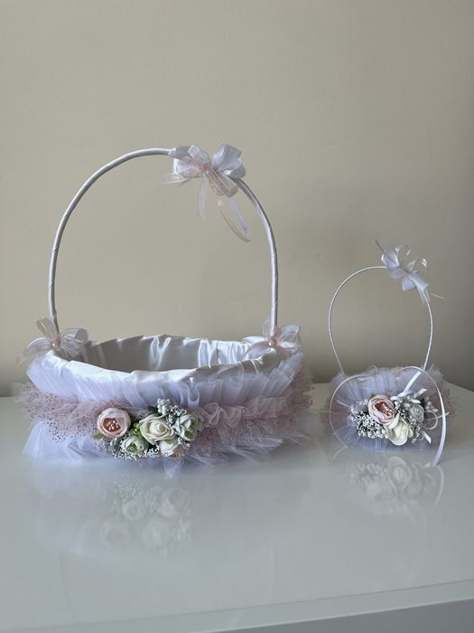 Сватбени кошници, кошничка за халки, бутониери 10бр.,клъч