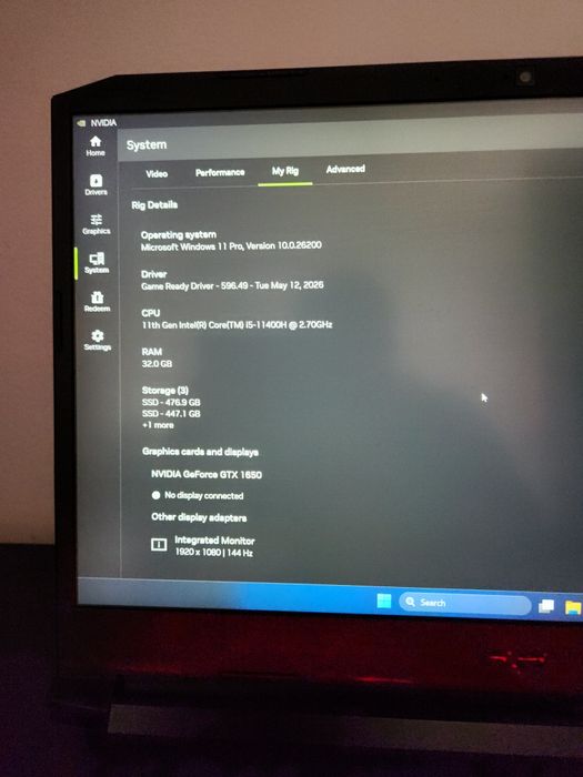 Laptop Gaming Acer Nitro 5 | i5-11400H | 32GB RAM | 2TB SSD | GTX 1650 | 144Hz