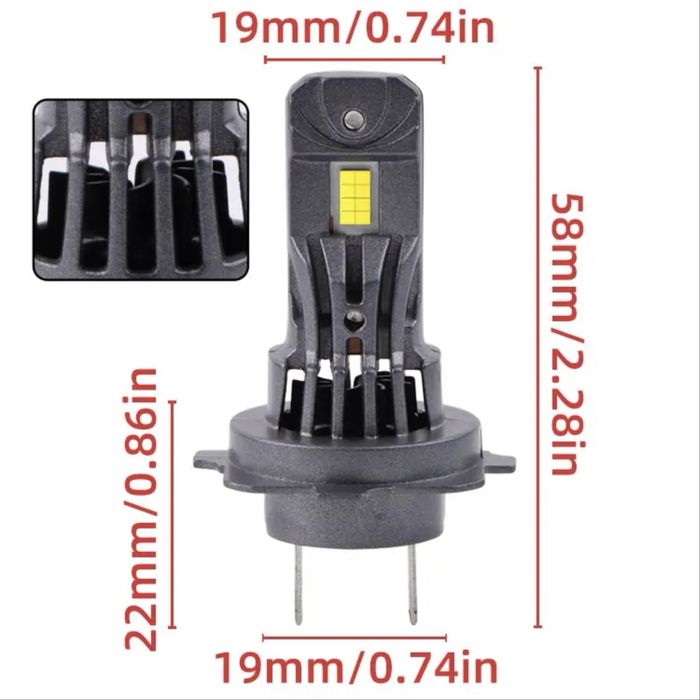 НОВ Модел 2025 G TECH LED Крушки H7 200W 300% за директен монтаж