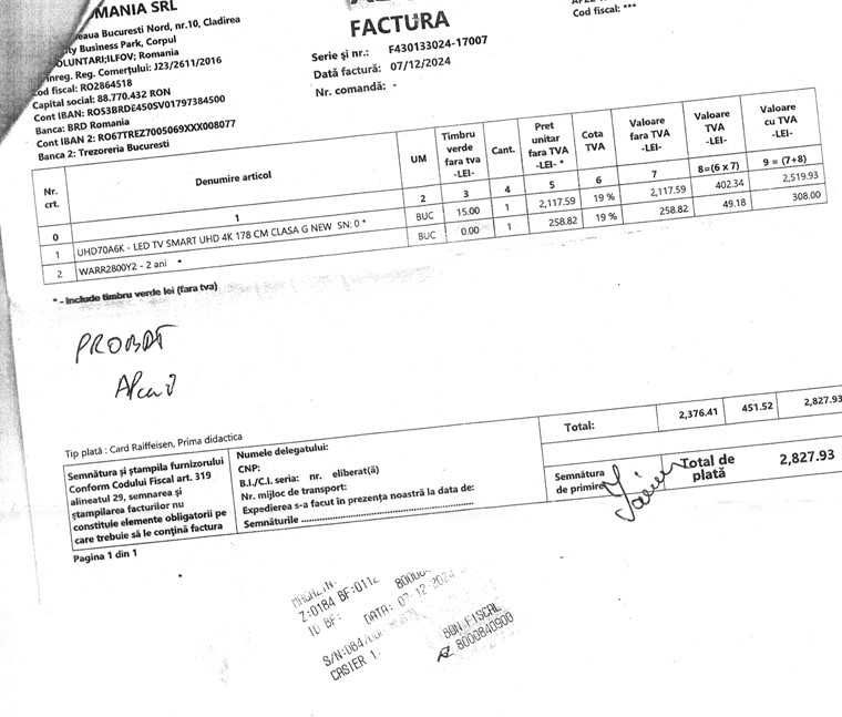 Televizor LED Smart HISENSE 70A6K, UltraHD 4K, HDR, 178 cm, Clasa G,