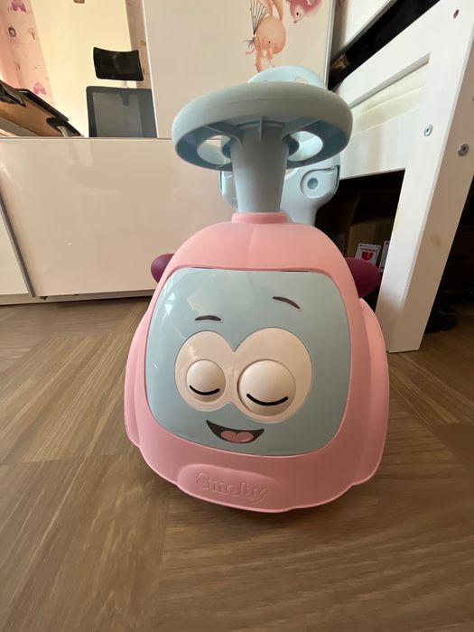 Детска кола за бутане Smoby - цикламено-розова