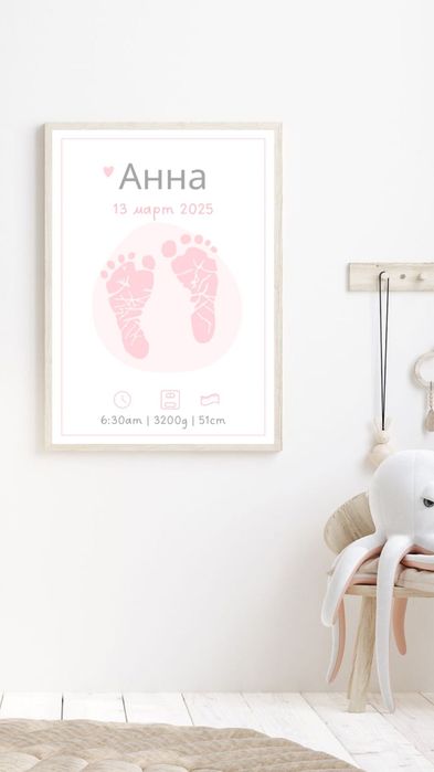 Персонализирани бебешки визитки и рамки за стая