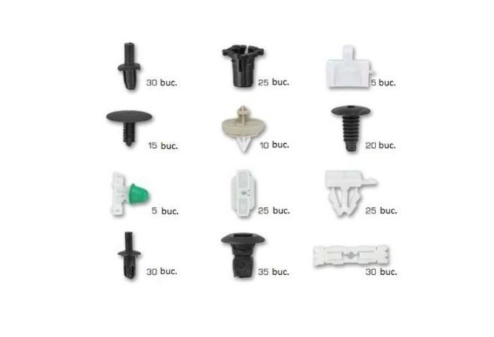 Kомплект авто клипсове (щипки) за кори, vw, 255 броя