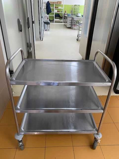 carucior inox mobil cu mai multe polite, masa de inox