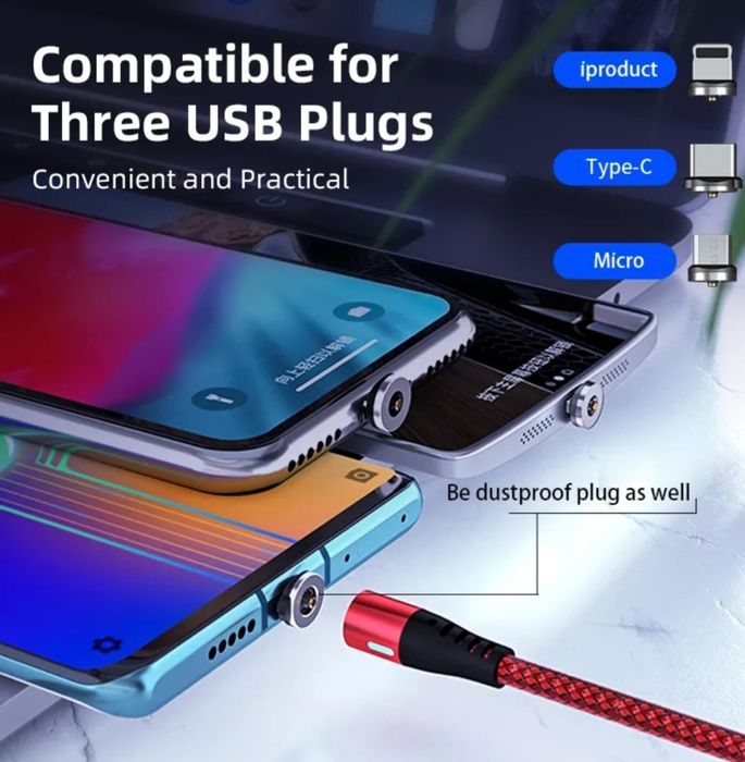 Cablu Magnetic Adaptor Micro Usb tip C Tel Tableta Samsung Auto