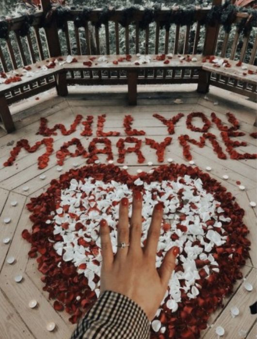 Лепестки в форме сердца живые