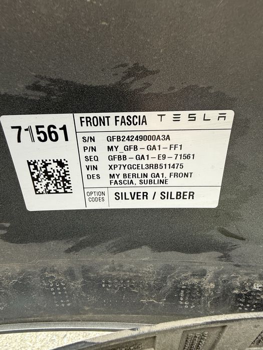 Оригинална предна броня за TESLA MODEL Y