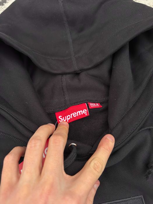 Supreme Box Logo Hooded Sweatshirt FW25 Black Hoodie Marime Medium M