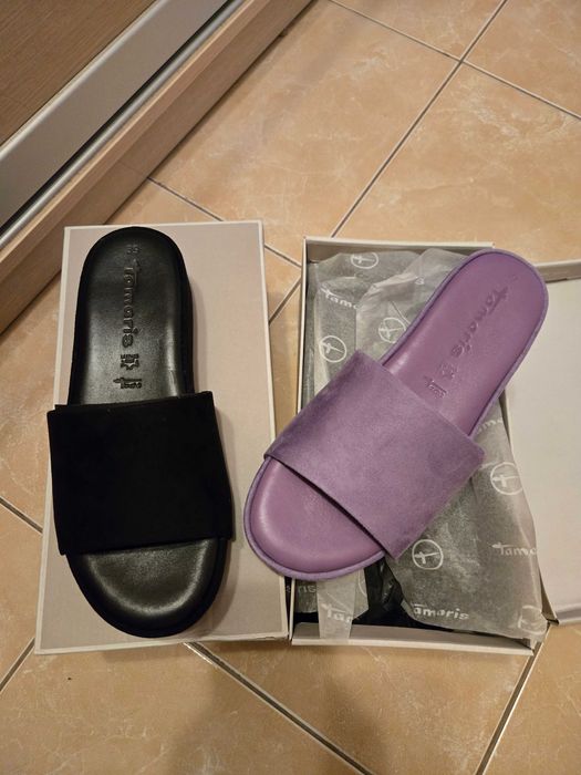 Намалени! Нови Tamaris чехли ест. кожа 39н с кутия