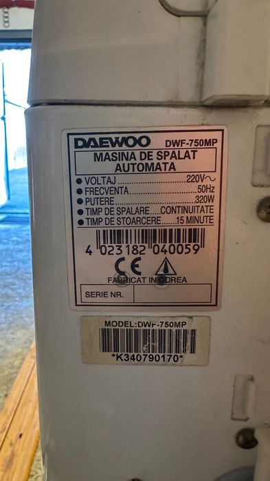 Vand masina de spalat DAEWOO cu incarcare verticala